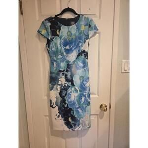 Vince camuto sz 6 Floral Print Cap Sleeve Midi Dress